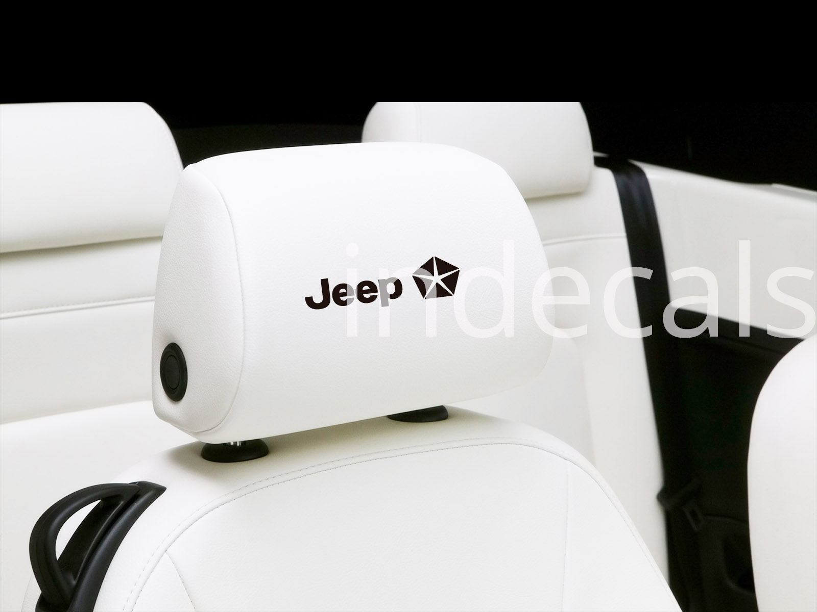 6 x Jeep Stickers for Headrests - Black