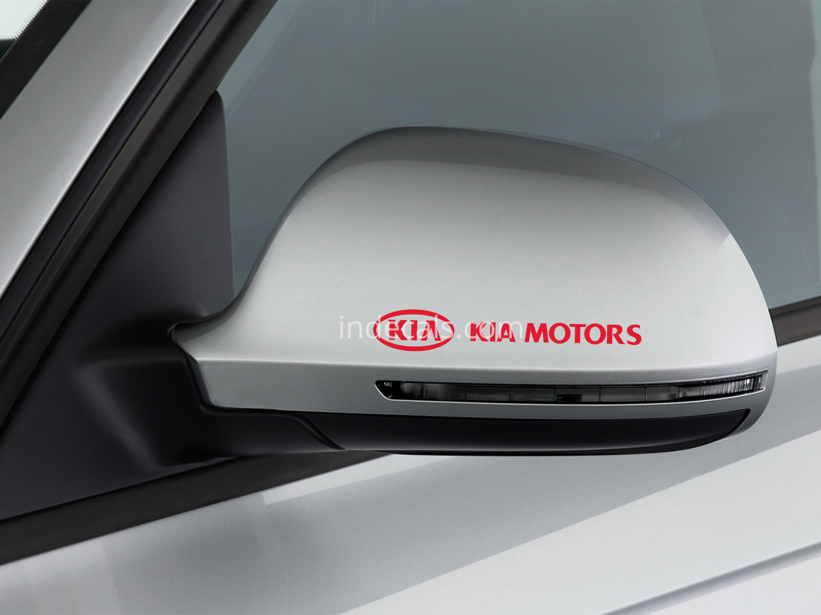 3 x Kia Stickers for Mirrors - Red