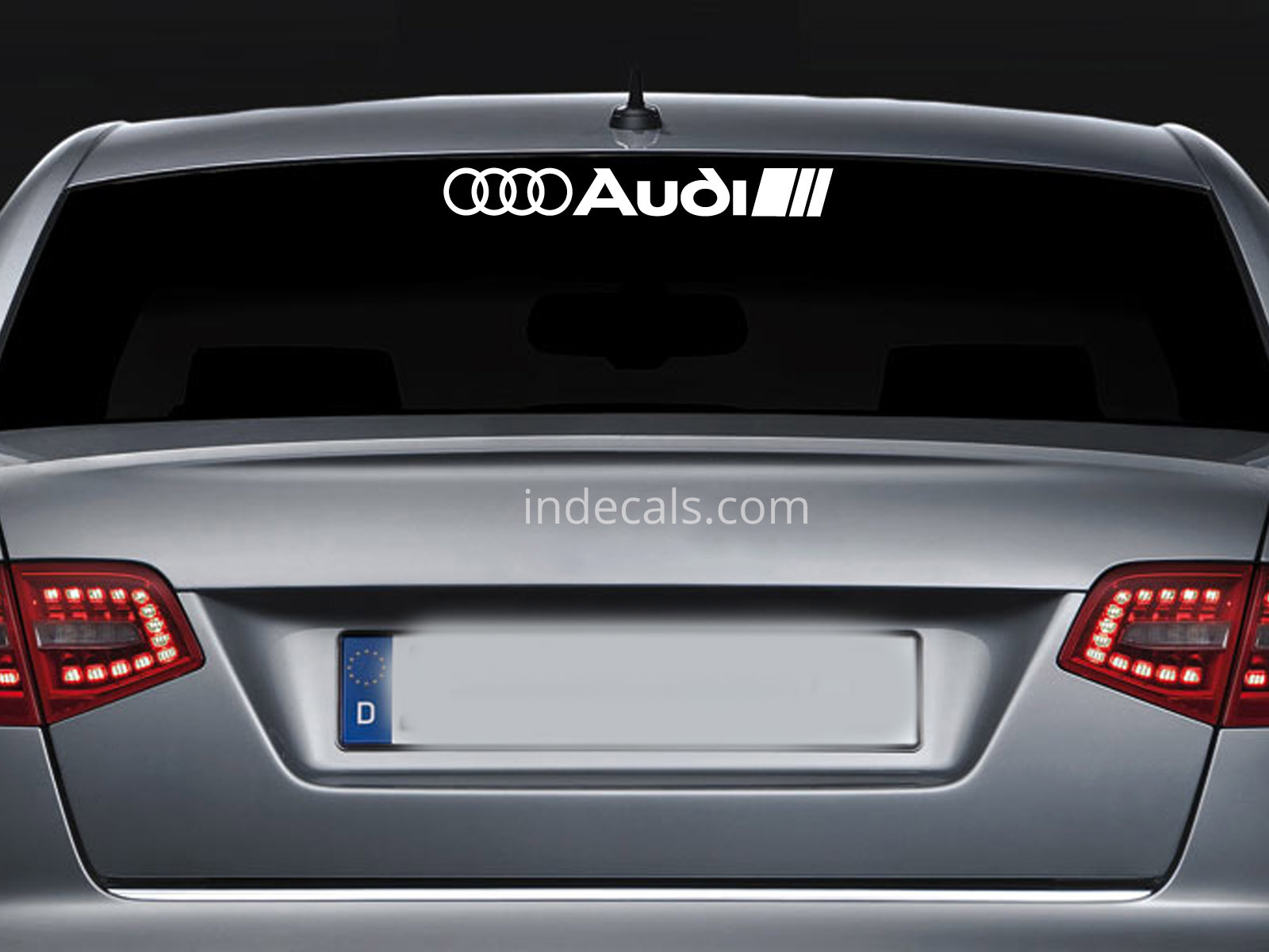 1 x Audi Sticker for Windshield or Back Window - White