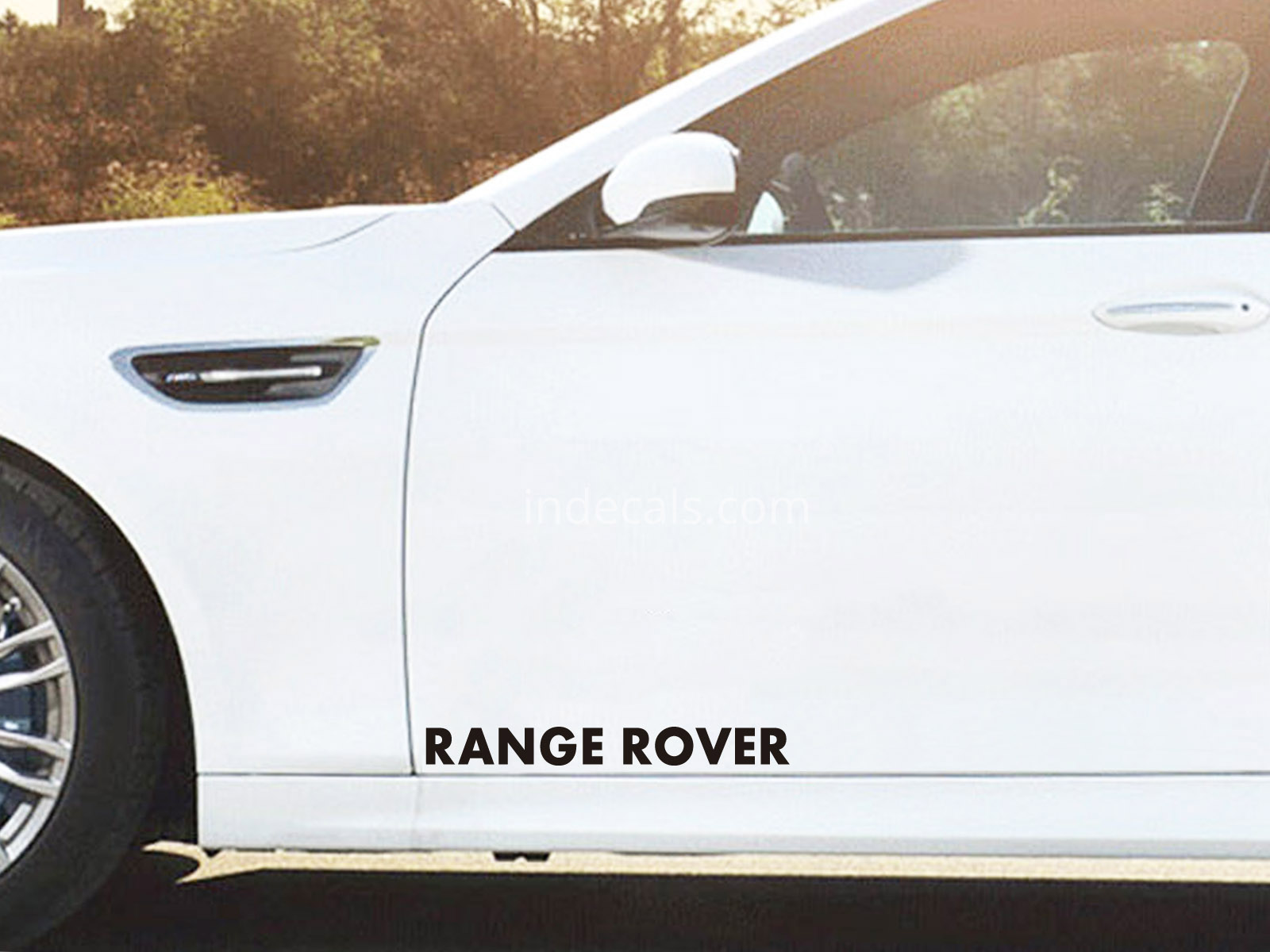 2 x Range Rover Stickers for Doors Large - Black