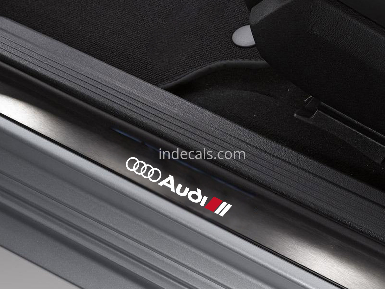 6 x Audi Stickers for Door Sills - White