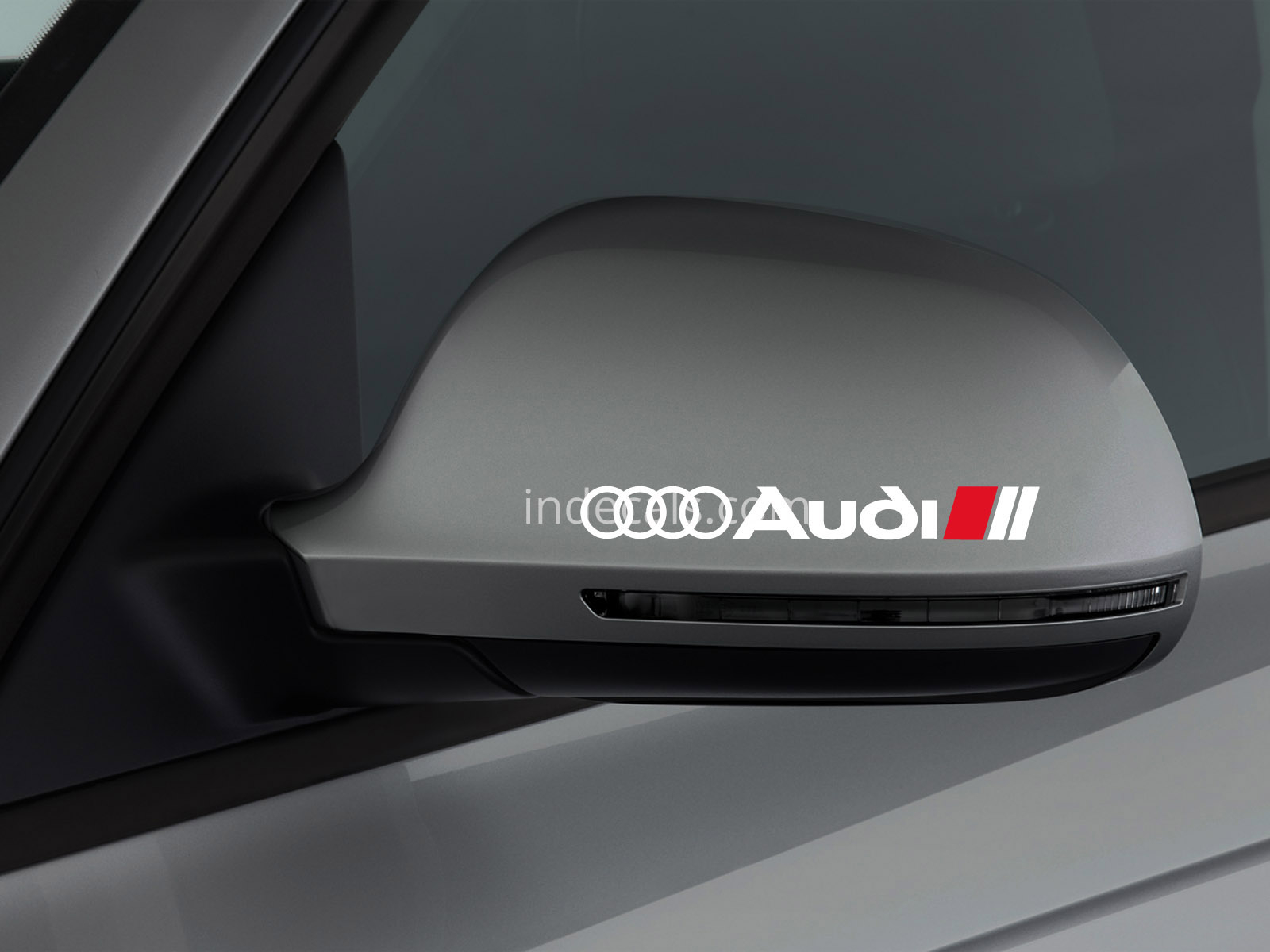 3 x Audi Stickers for Mirror - White