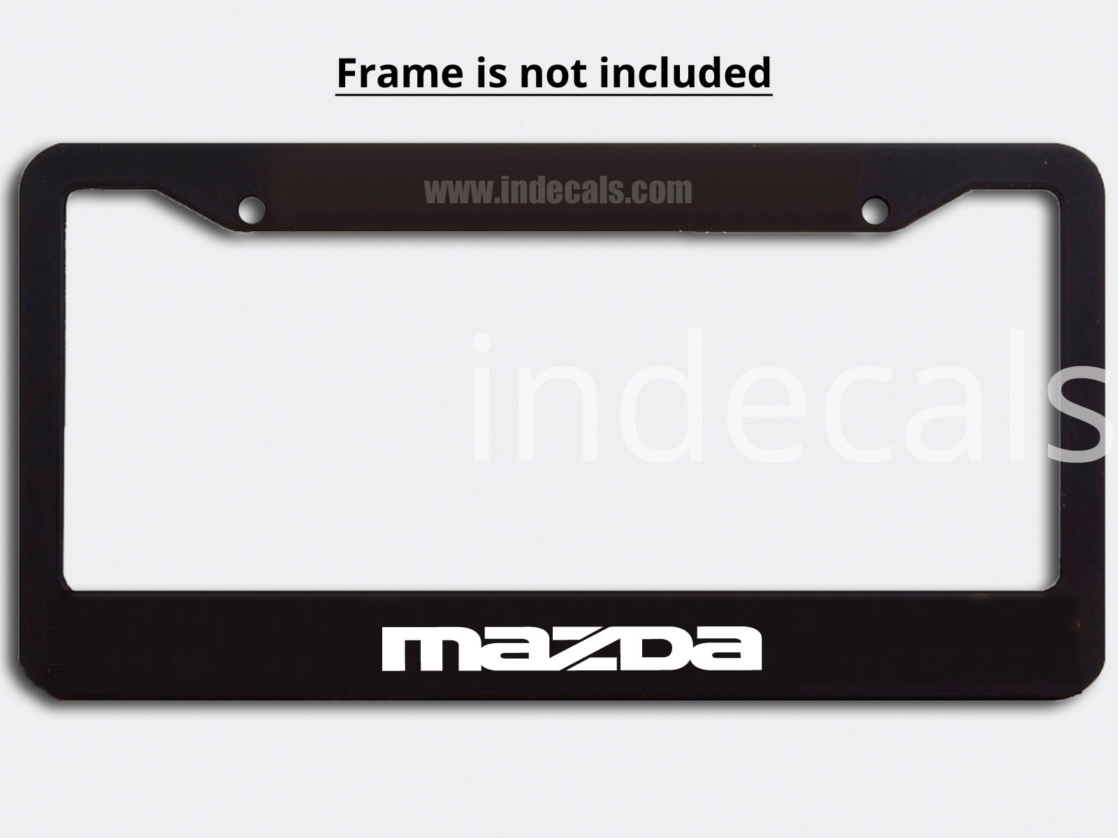 3 x Mazda Stickers for Plate Frame - White