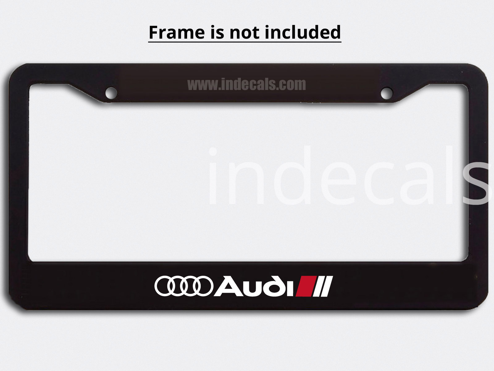 3 x Audi Stickers for Plate Frame - White