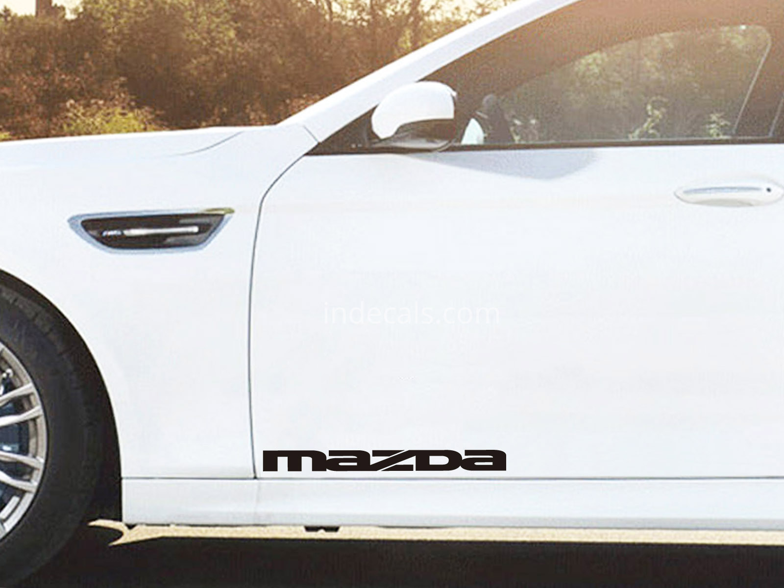 2 x Mazda Stickers for Doors Large - Black