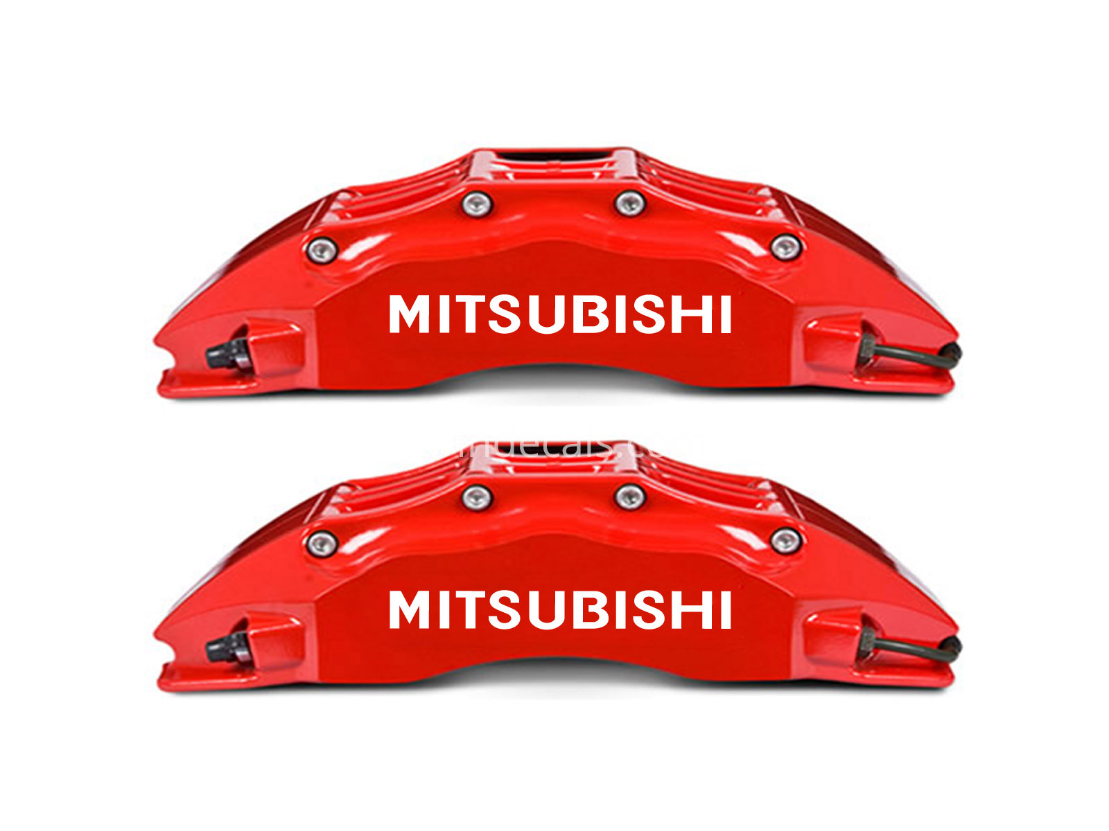 6 x Mitsubishi Stickers for Brakes - White