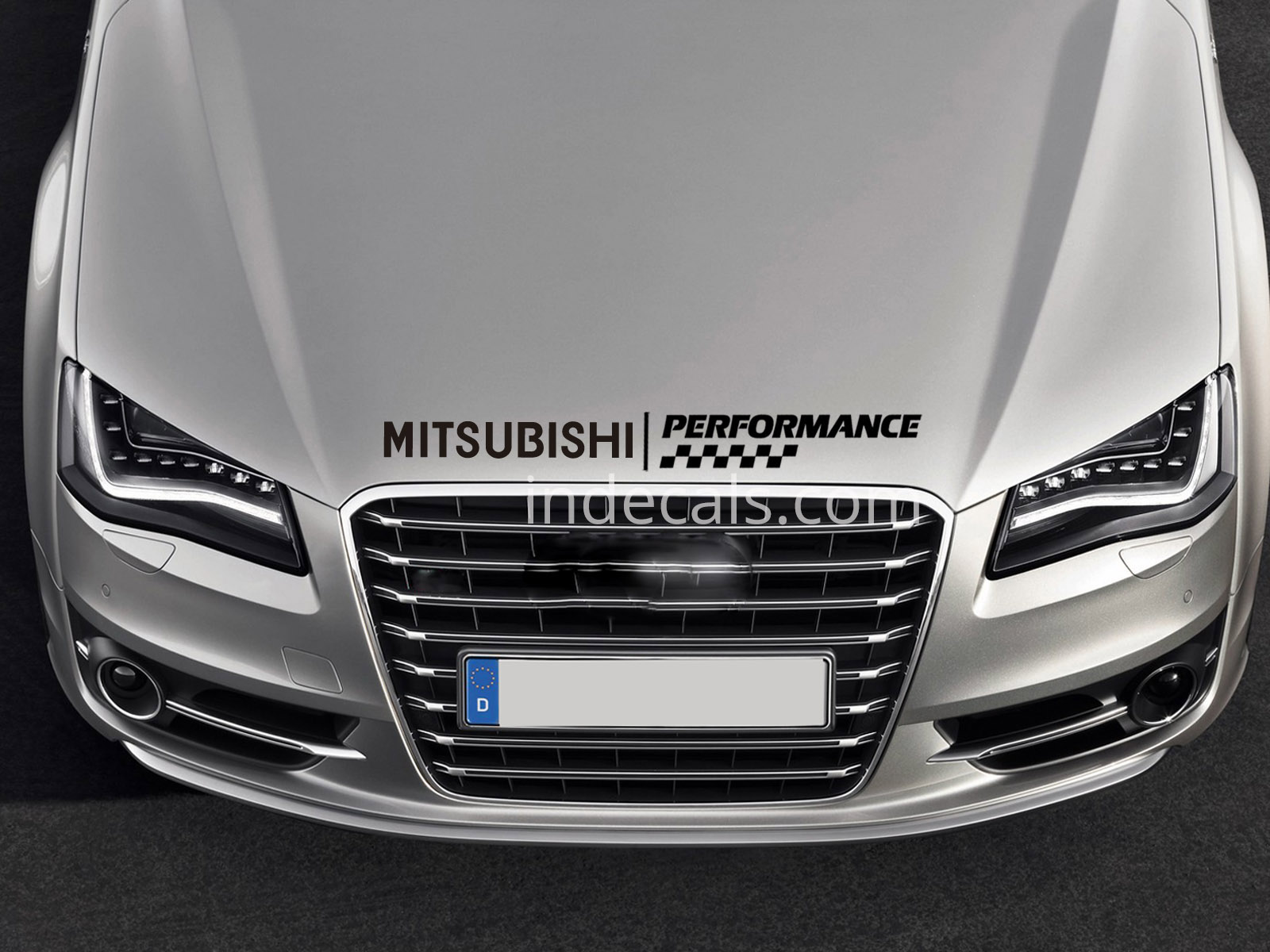 1 x Mitsubishi Performance Sticker for Bonnet - Black