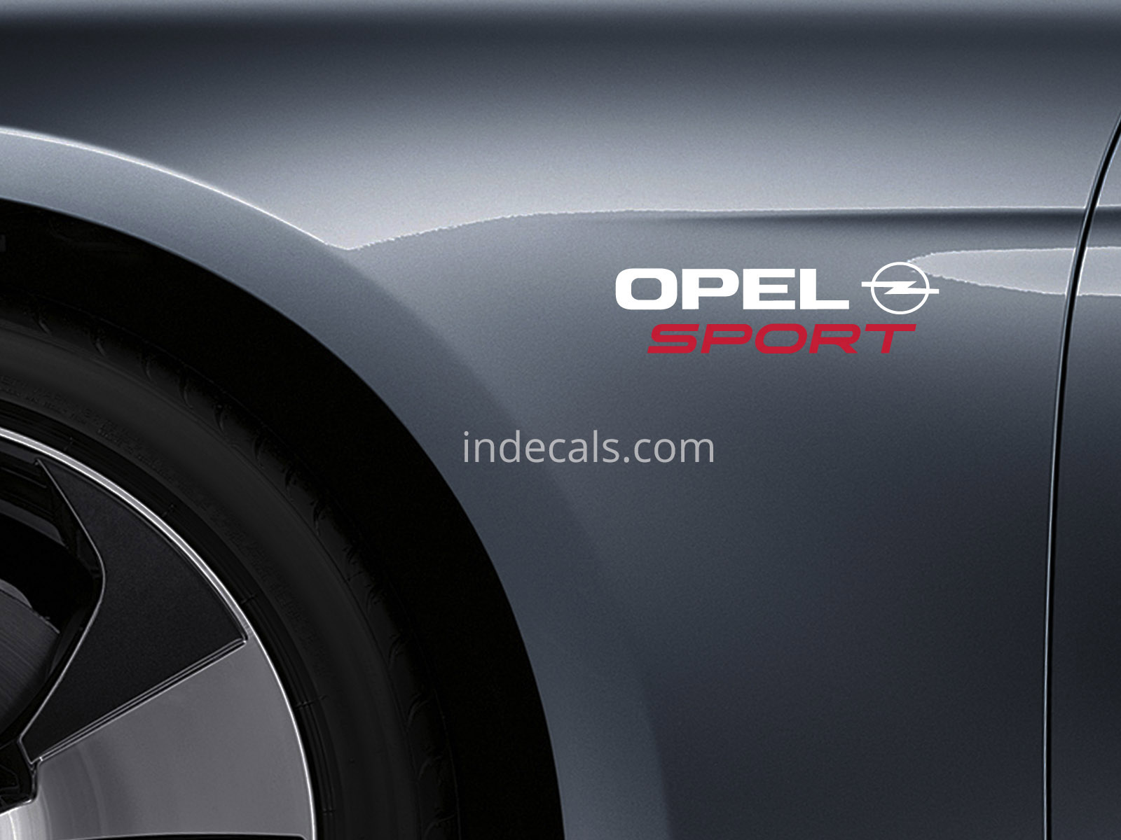 2 x Opel Sports Stickers for Wings - White & Red