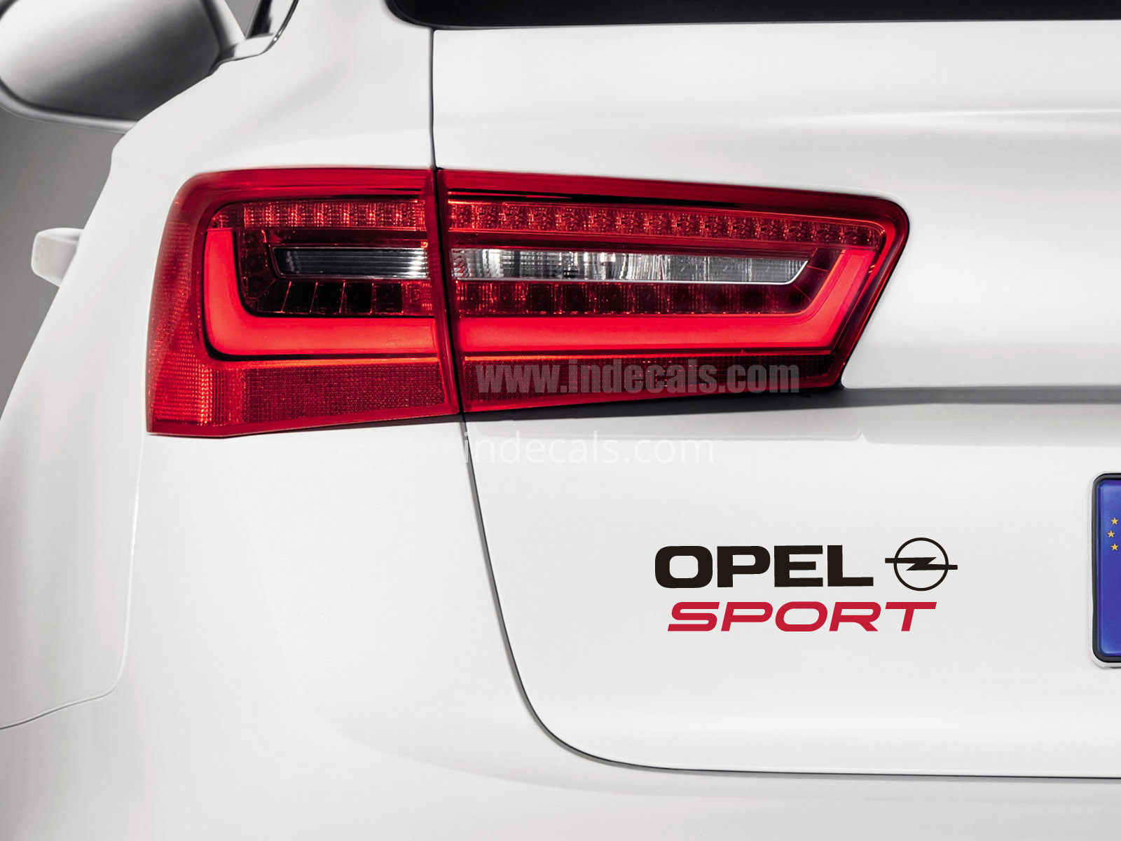 1 x Opel Sports Sticker for Trunk - Black & Red