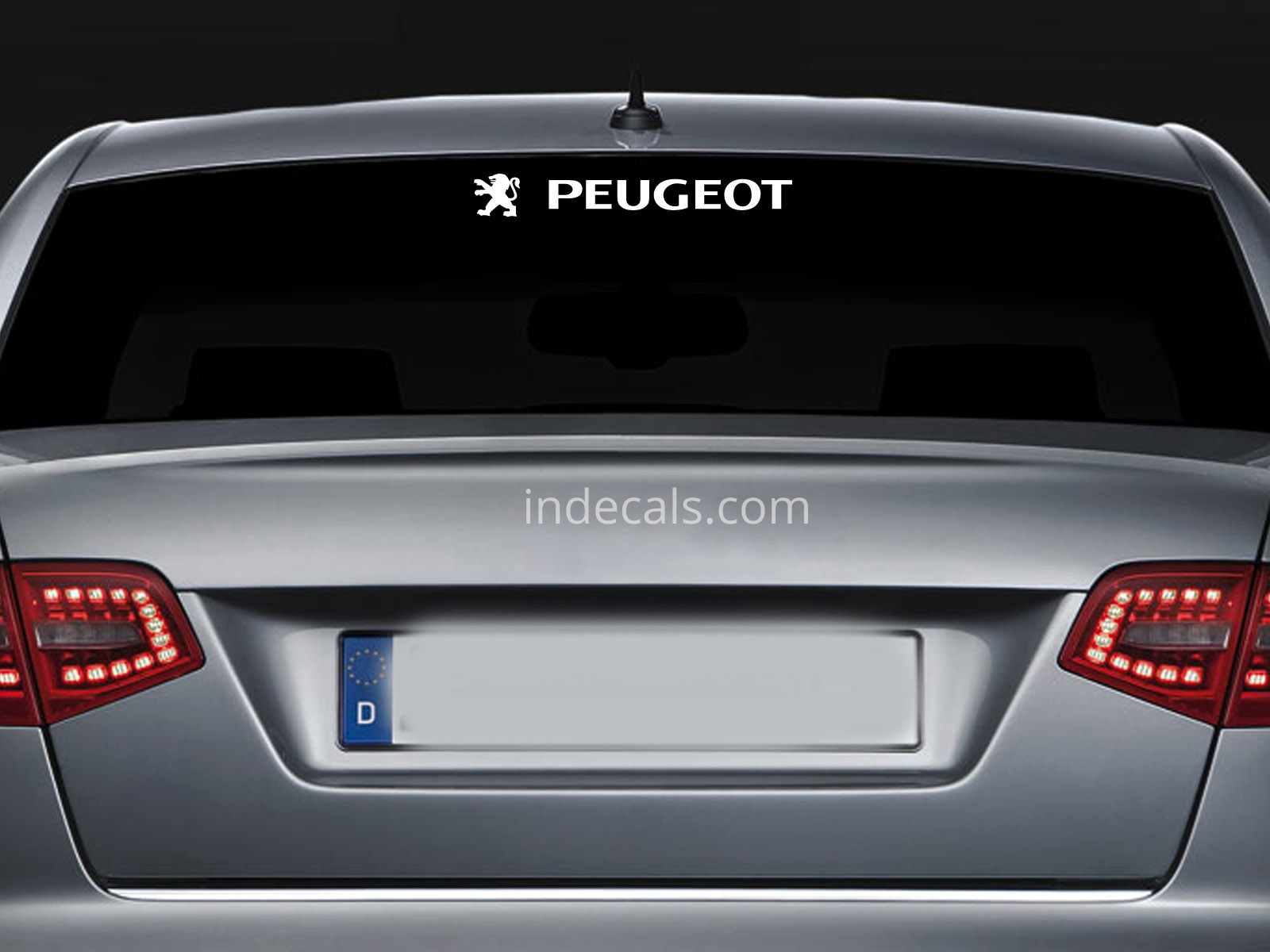 1 x Peugeot Sticker for Windshield or Back Window - White