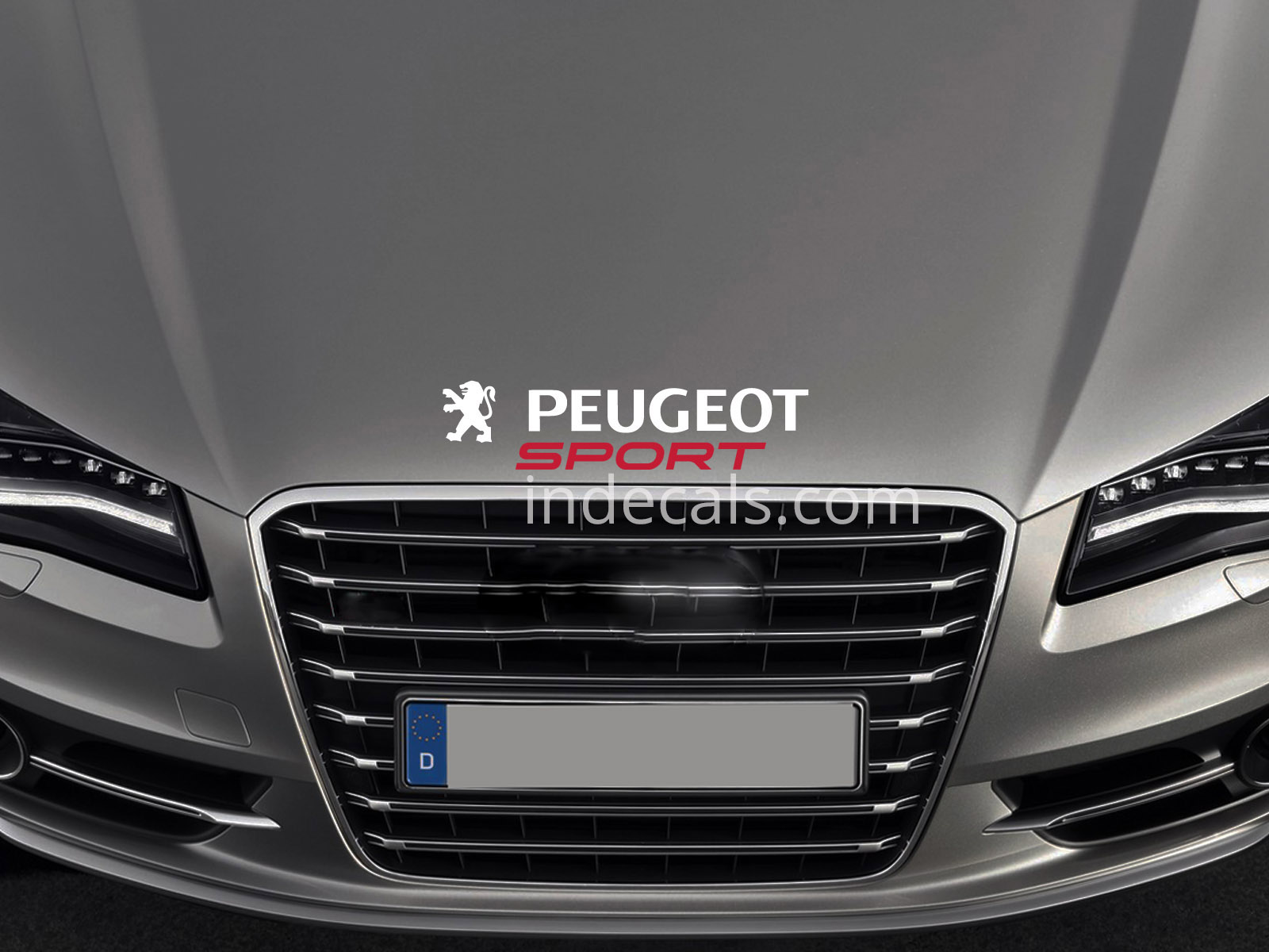 1 x Peugeot Sport Sticker for Bonnet - White & Red