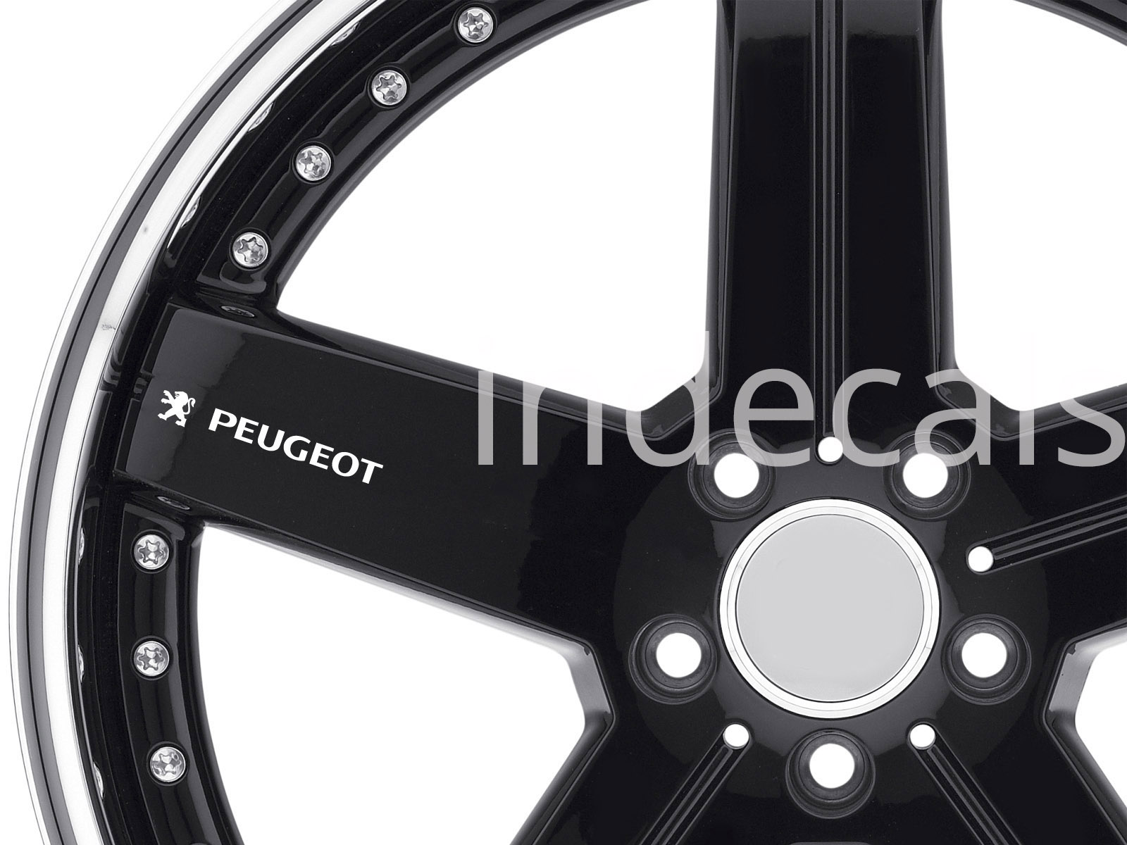 6 x Peugeot Stickers for Wheels - White