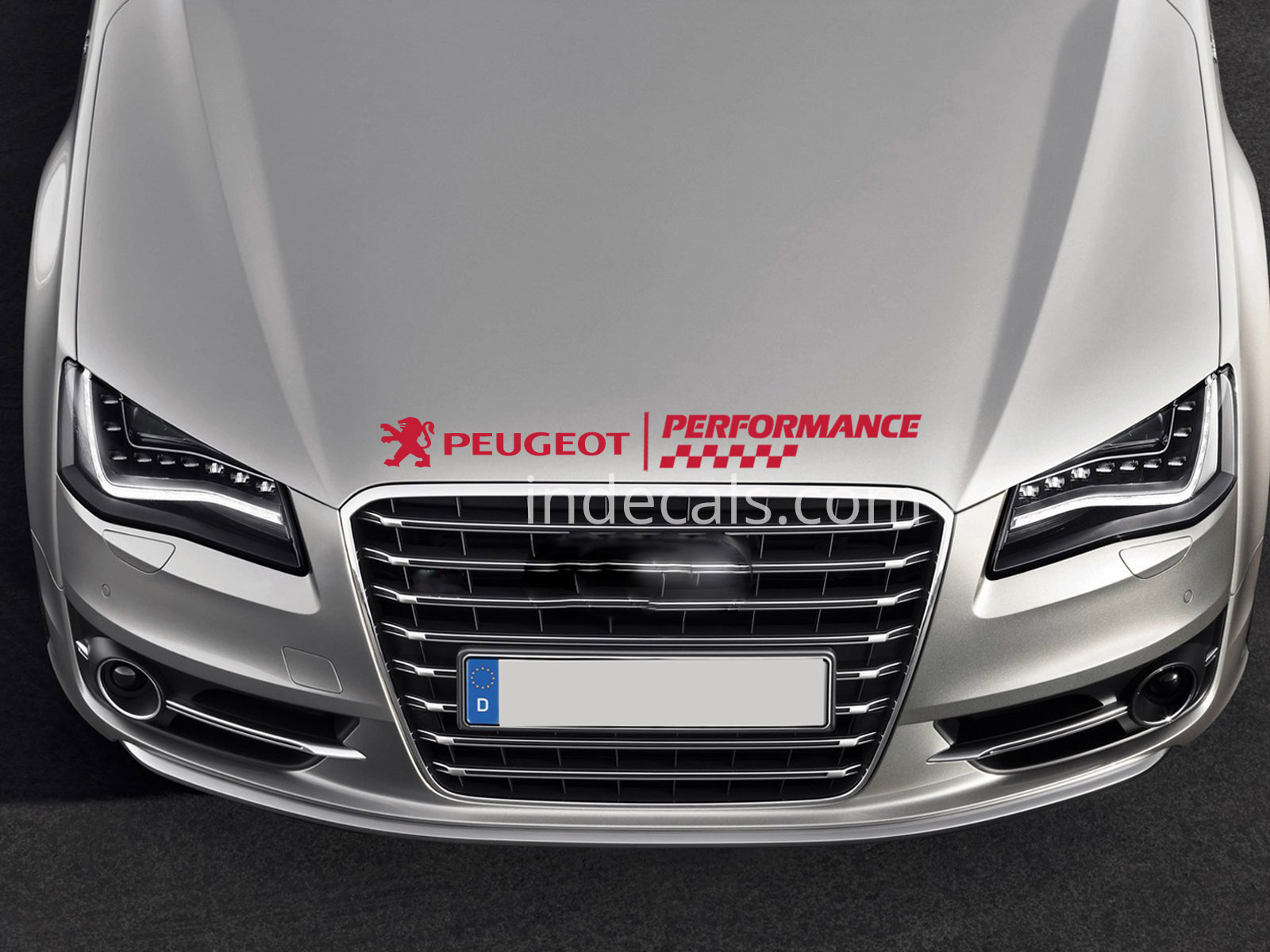 1 x Peugeot Performance Sticker for Bonnet - Red
