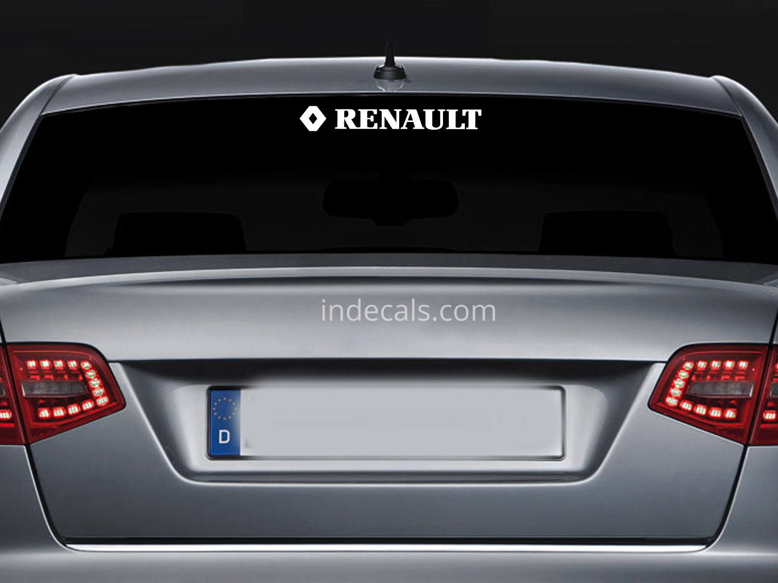 1 x Renault Sticker for Windshield or Back Window - White