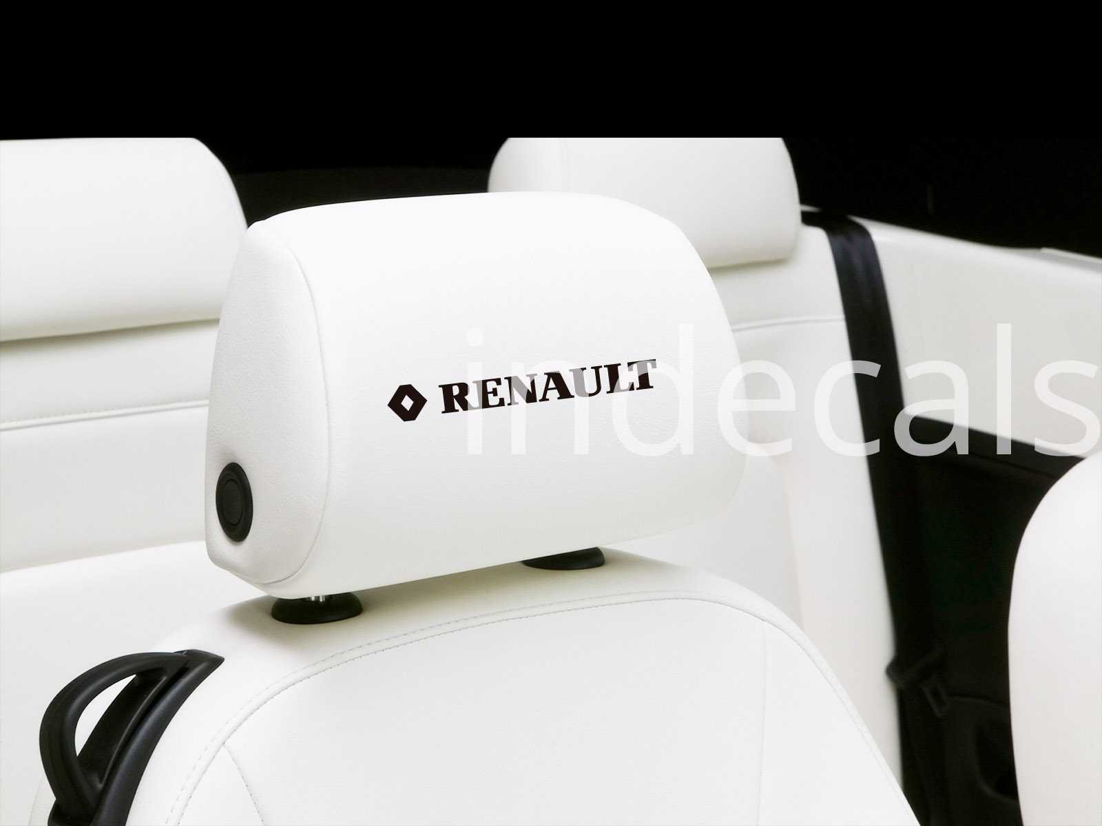6 x Renault Stickers for Headrests - Black