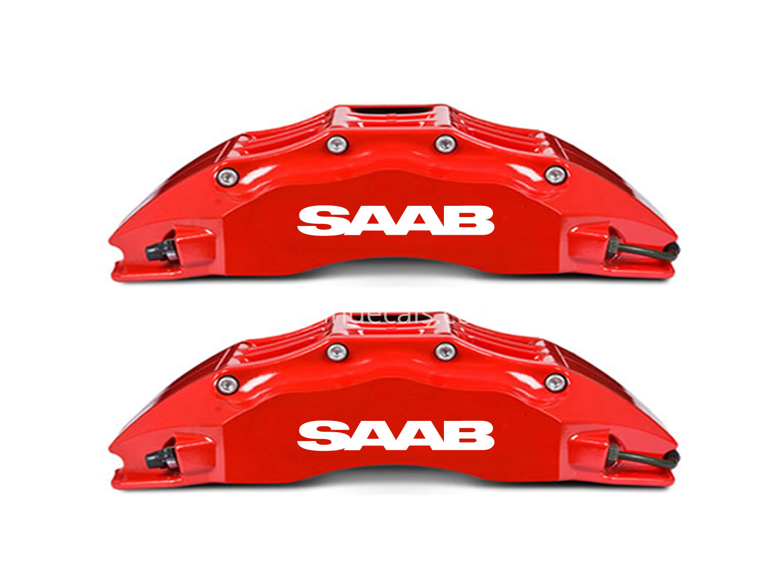 6 x Saab Stickers for Brakes - White