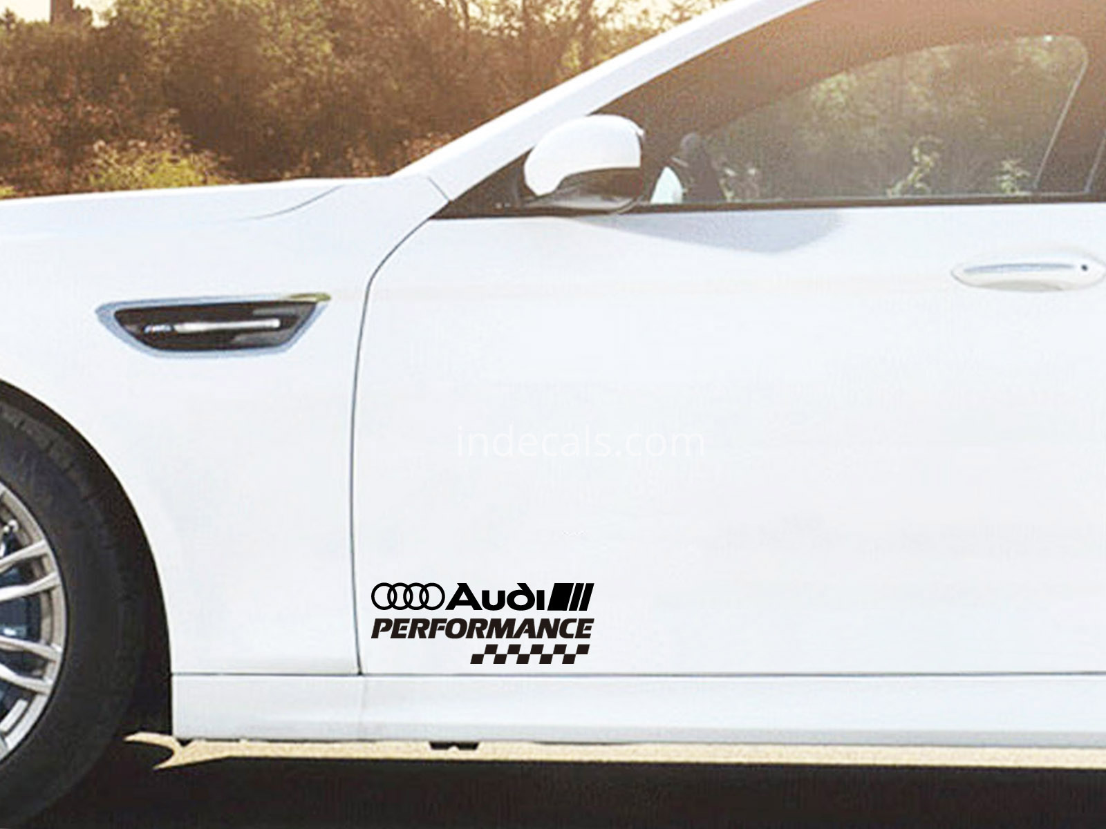 2 x Audi Performance Stickers for Doors - Black