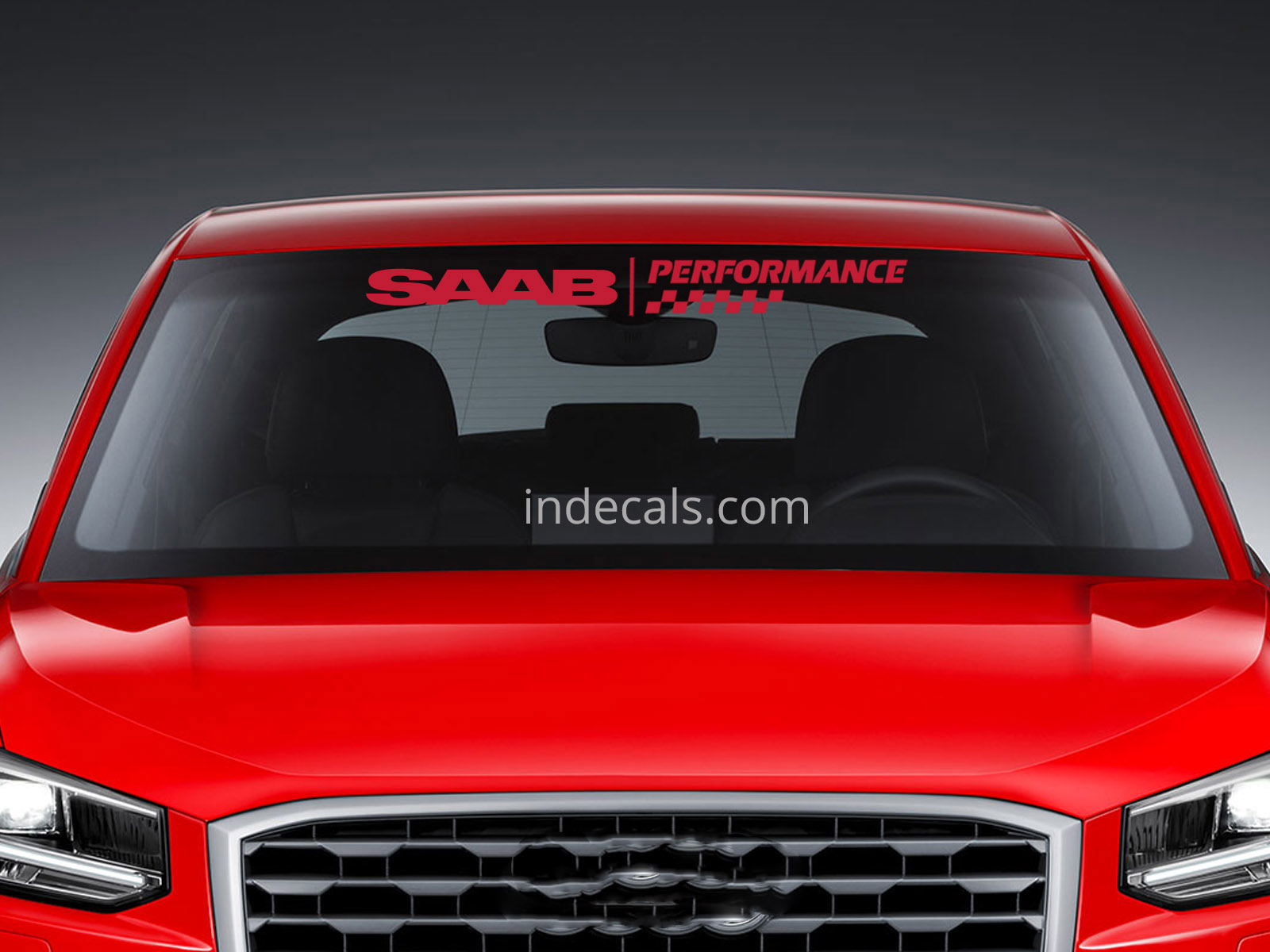 1 x Saab Performance Sticker for Windshield or Back Window - Red