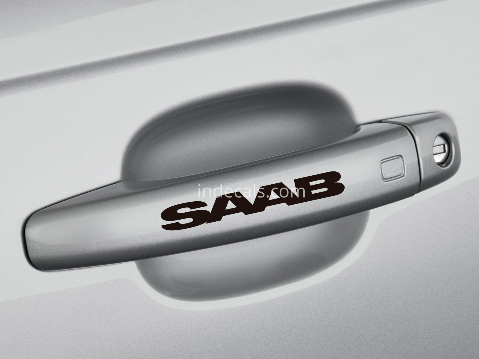 6 x Saab Stickers for Door Handles - Black