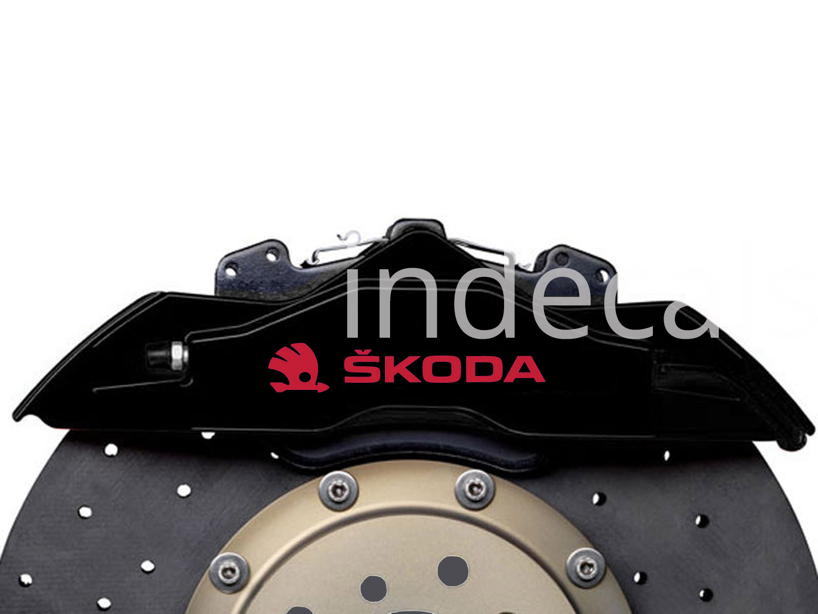 6 x Skoda Stickers for Brakes - Red