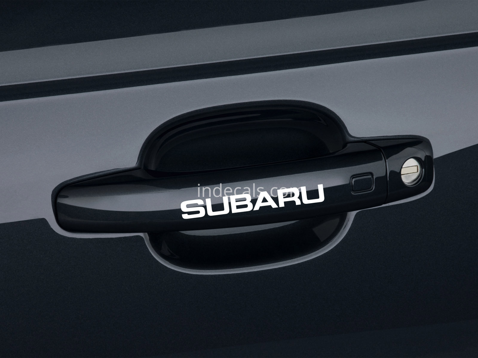 6 x Subaru Stickers for Door Handles - White