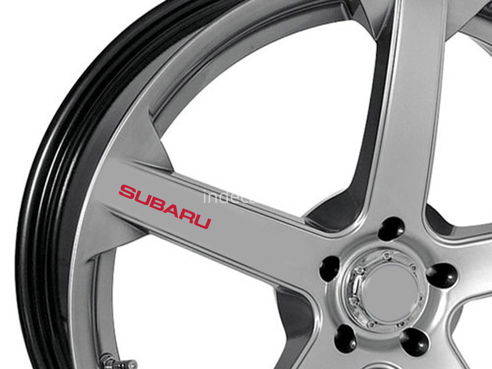 6 x Subaru Stickers for Wheels - Red