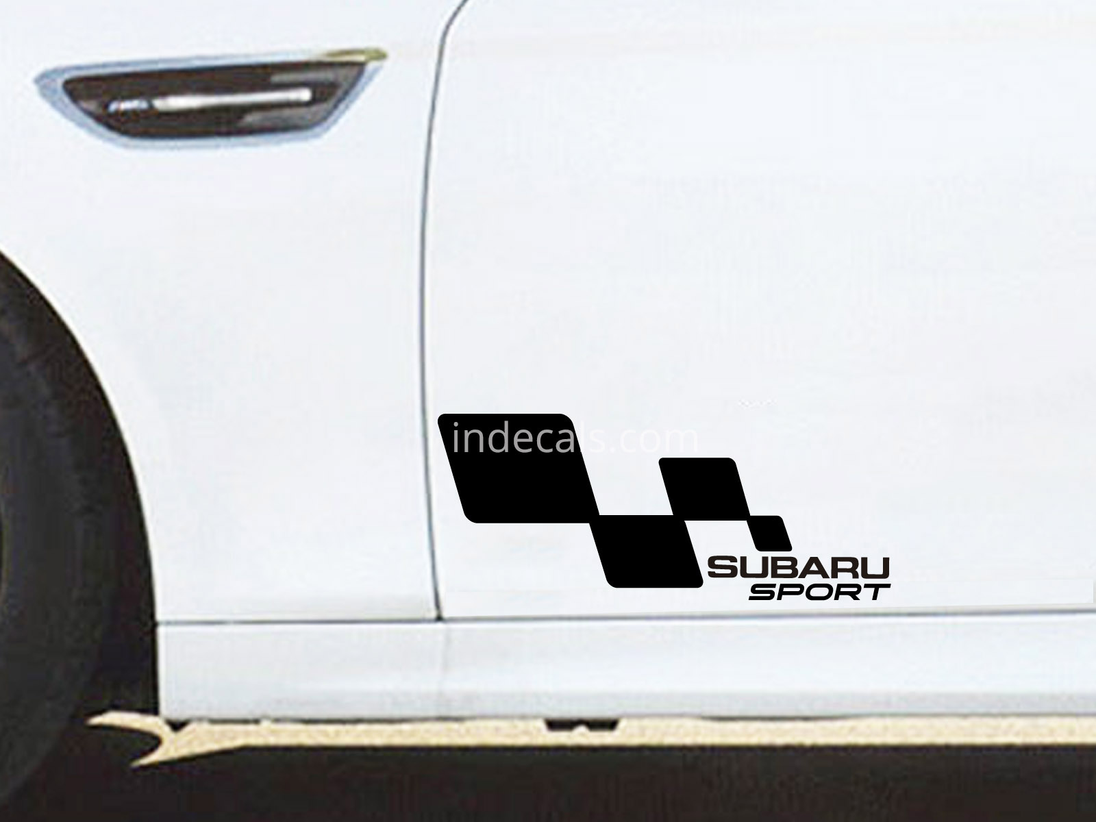 2 x Subaru Racing Flag Stickers - Black
