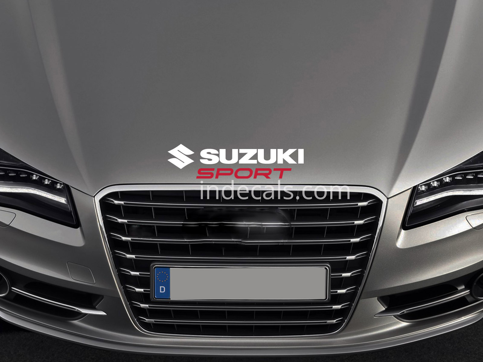 1 x Suzuki Sport Sticker for Bonnet - White & Red
