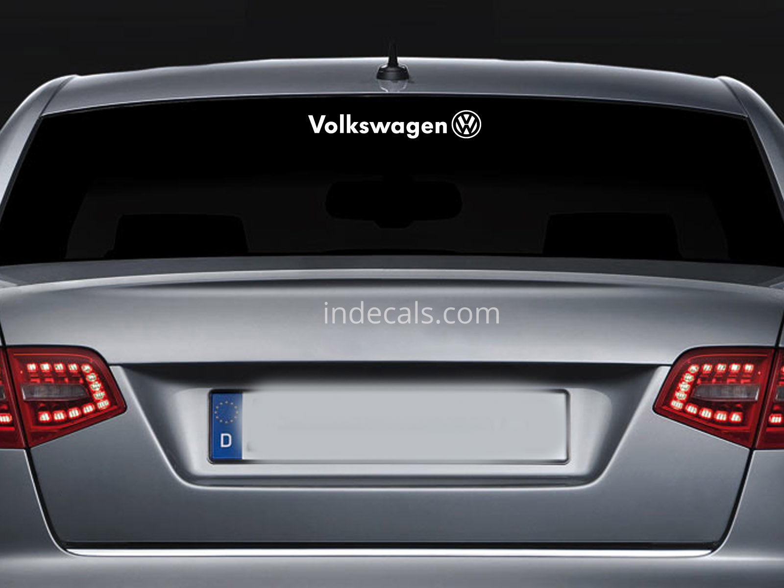 1 x Volkswagen Sticker for Windshield or Back Window - White
