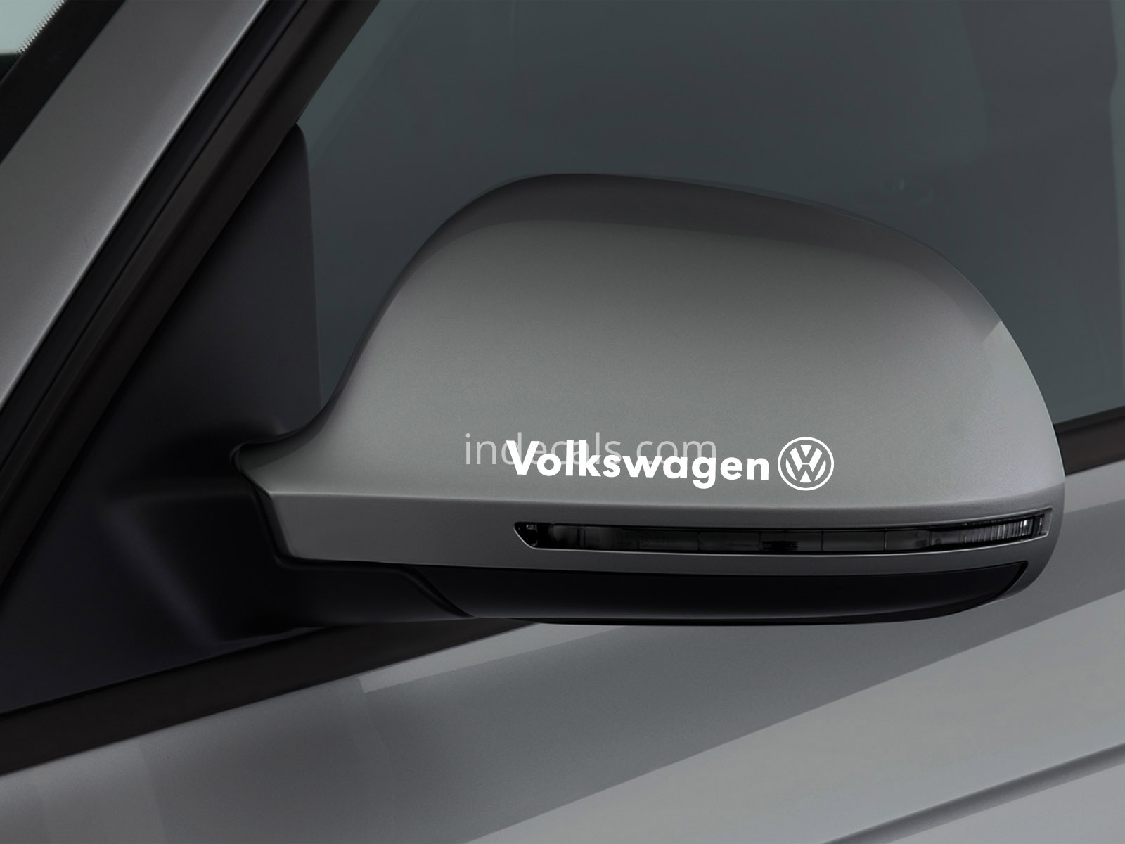 3 x Volkswagen Stickers for Mirror - White