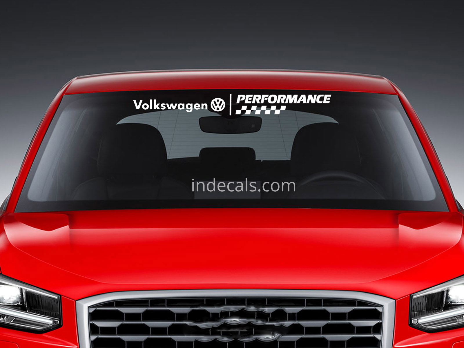 1 x Volkswagen Performance Sticker for Windshield or Back Window - White