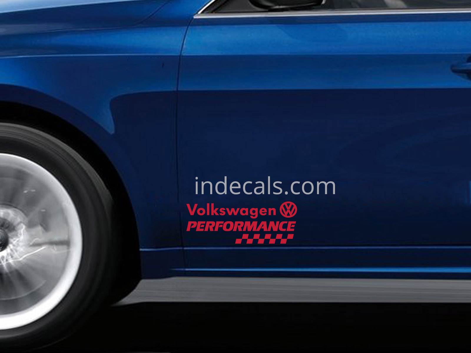 2 x Volkswagen Performance Stickers for Doors - Red