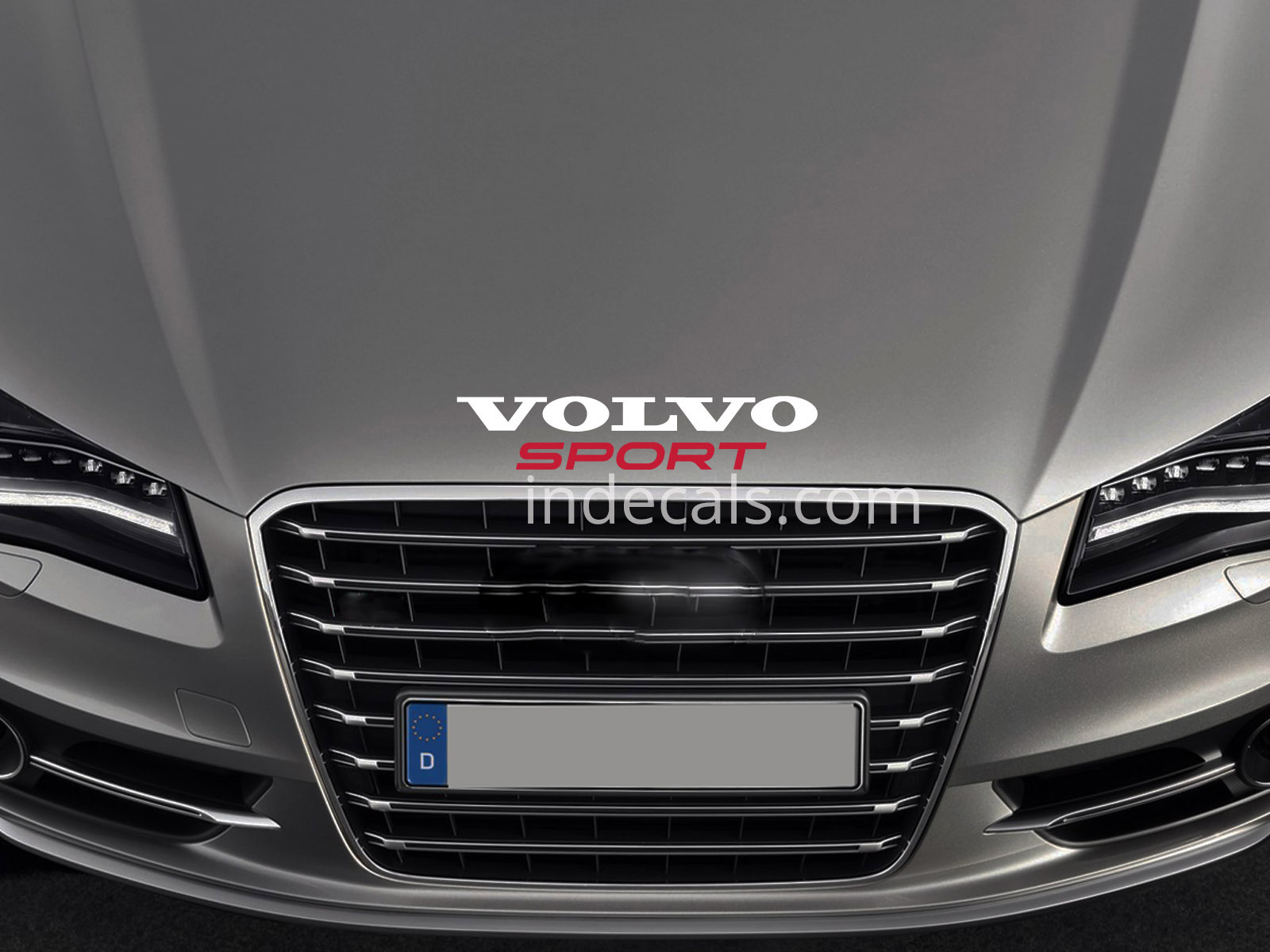 1 x Volvo Sport Sticker for Bonnet - White & Red