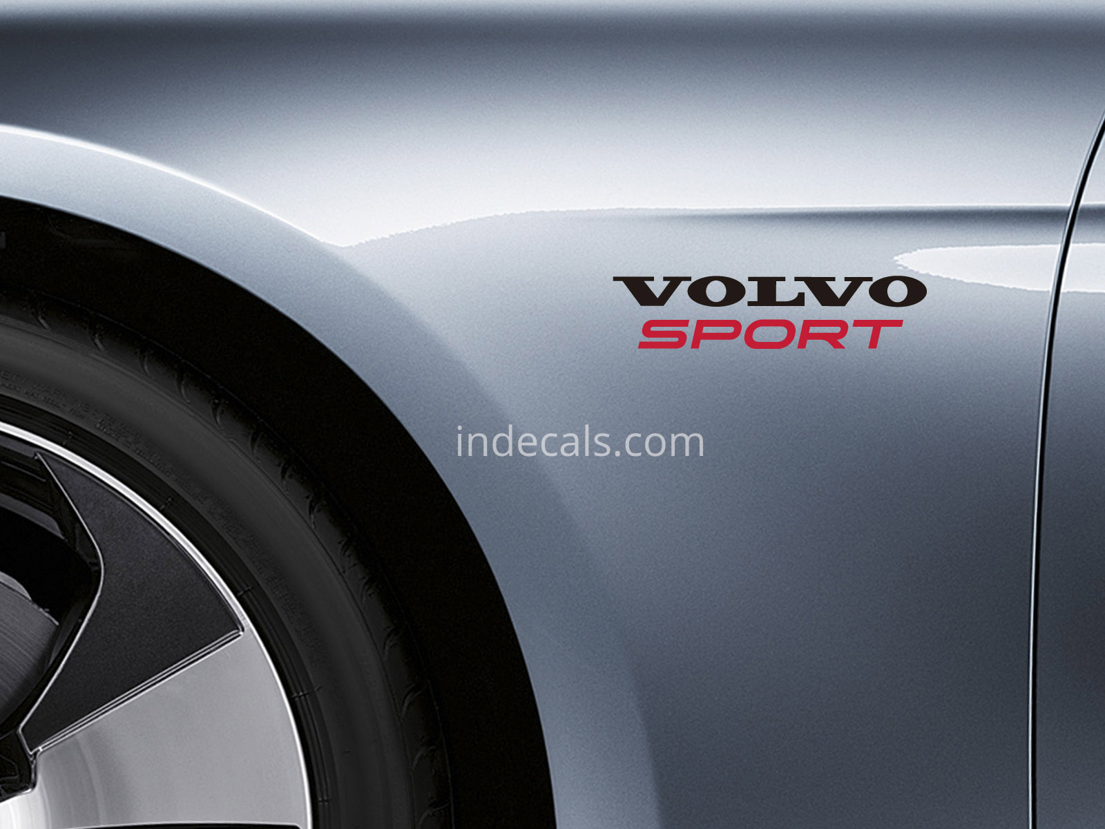 2 x Volvo Sports stickers for Wings - Black & Red
