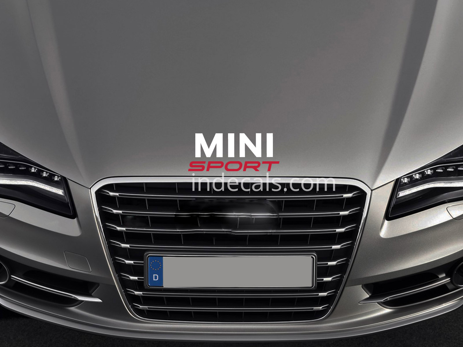 1 x Mini Sport Sticker for Bonnet - White & Red