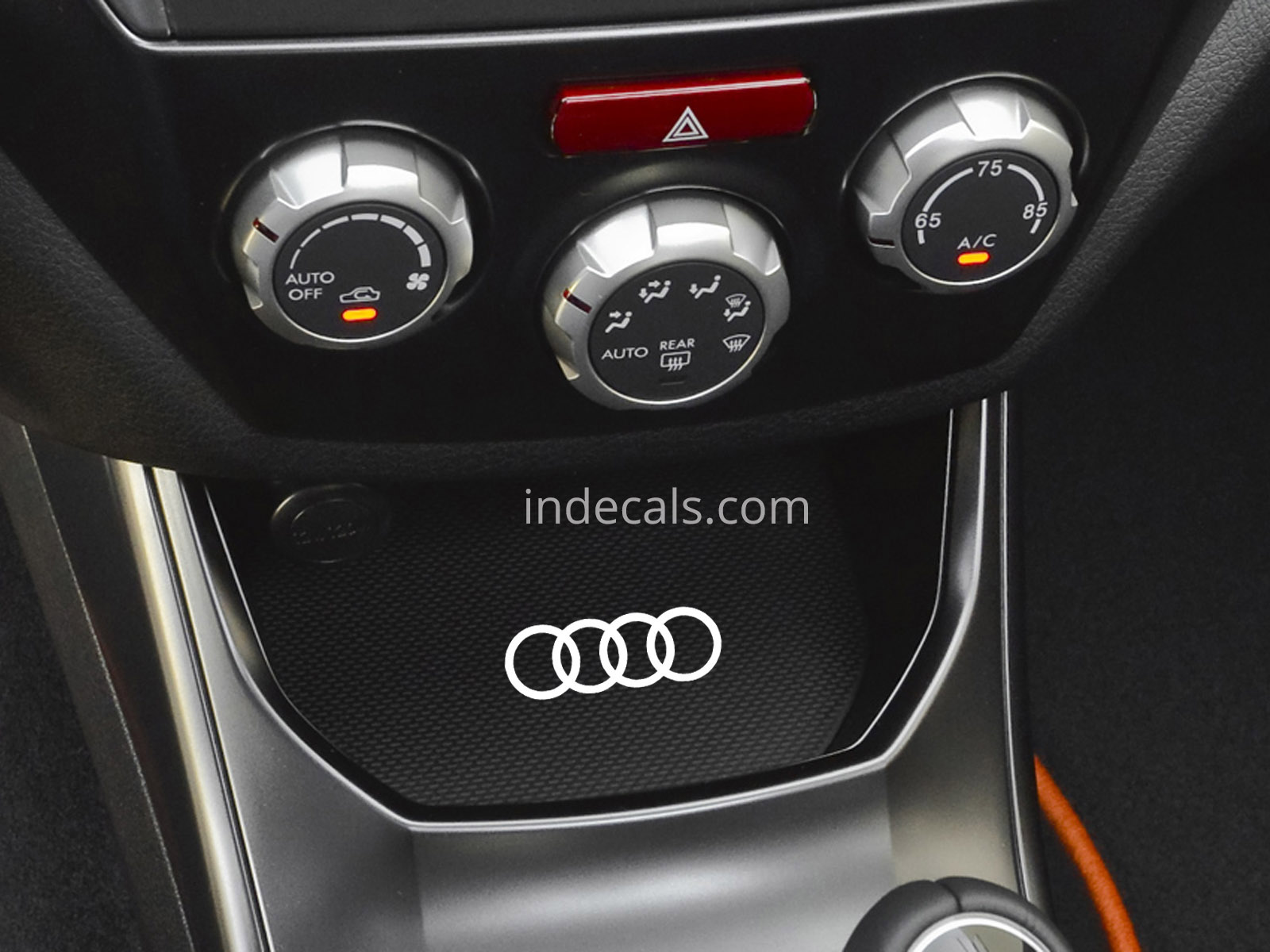 3 x Audi Rings Stickers for Ashtray - White