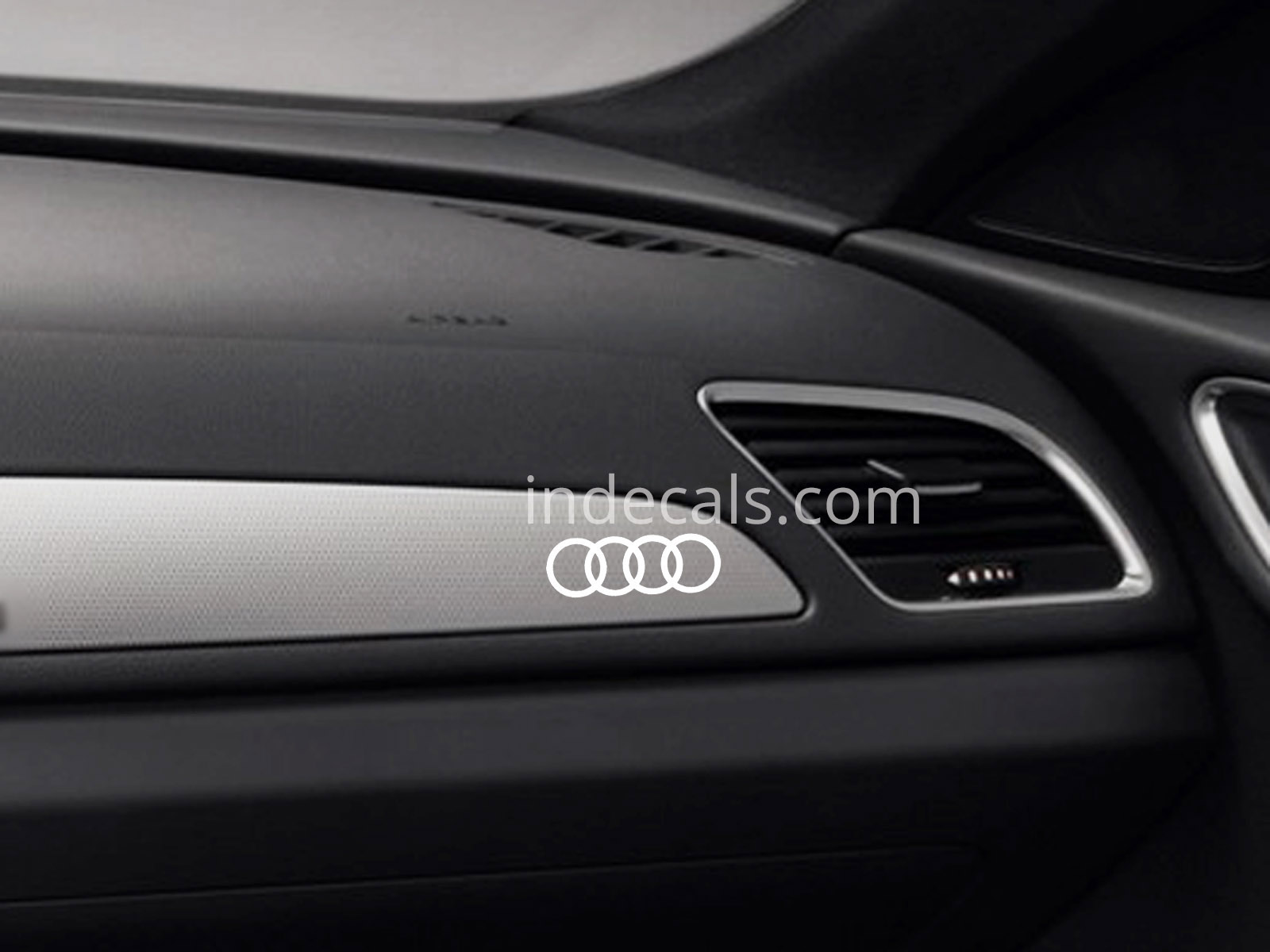 3 x Audi Rings Stickers for Dash Trim - White