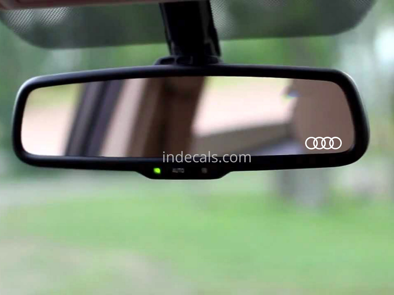 3 x Audi Rings Stickers for Interior Mirror - White