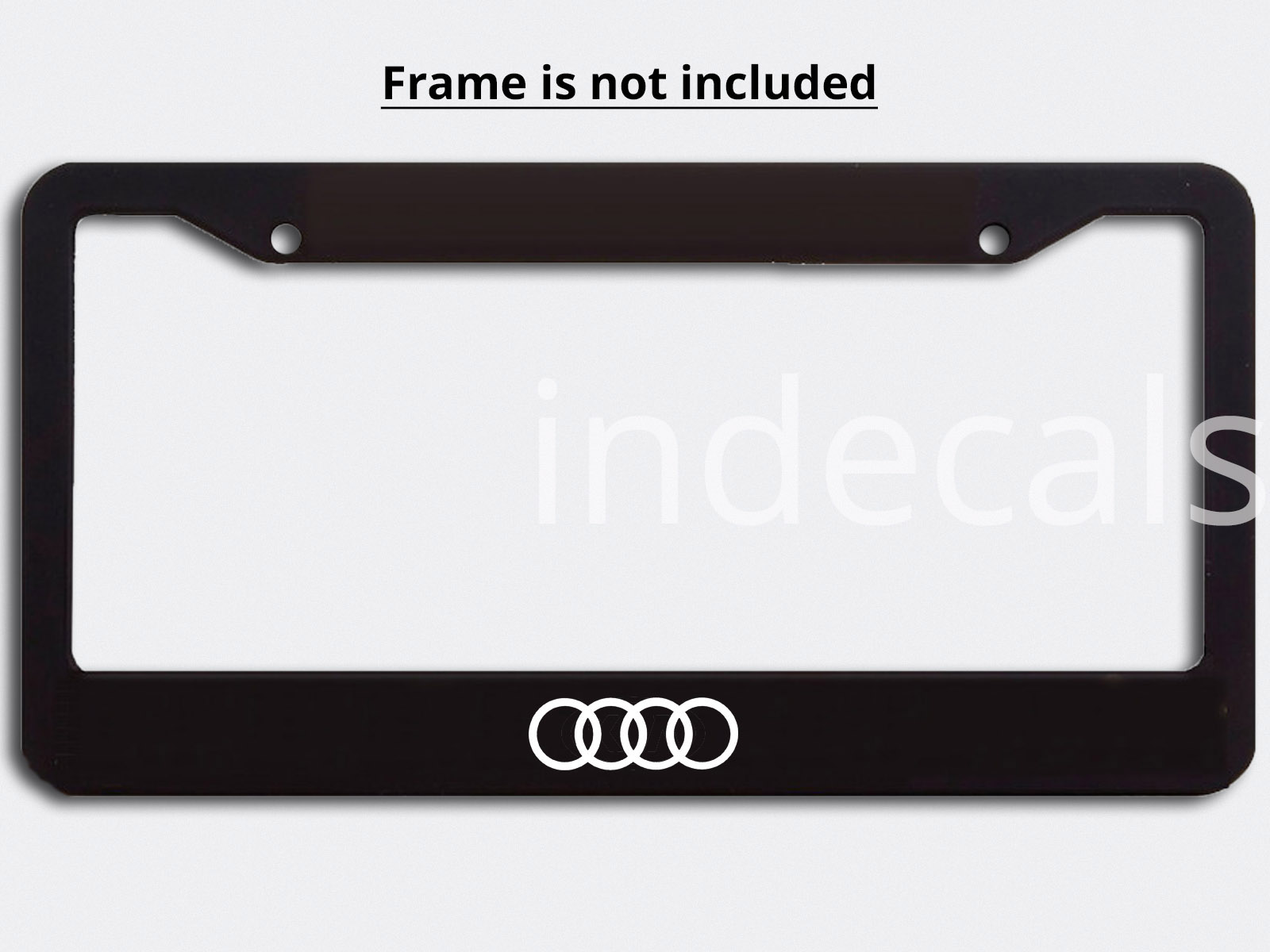 3 x Audi Rings Stickers for License Plate Frame - White
