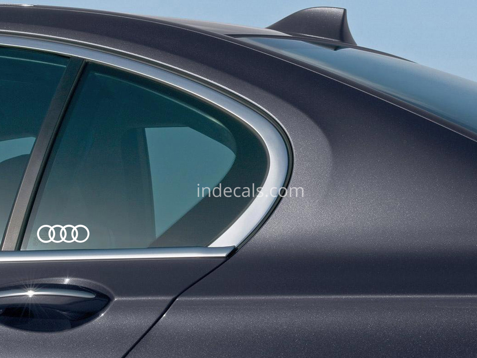 3 x Audi Rings Stickers for Rear Window - White