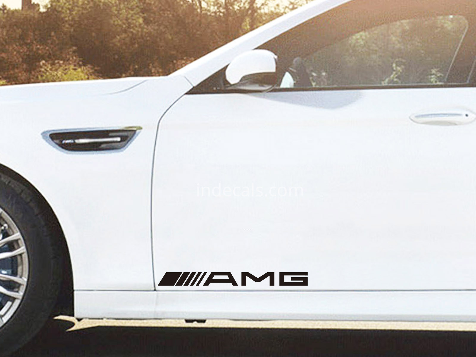 2 x AMG Stickers for Doors Large - Black