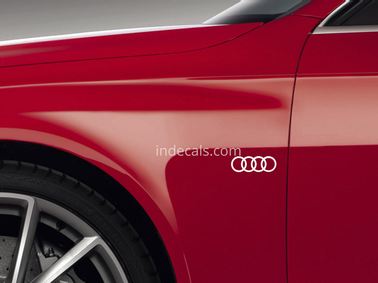 3 x Audi Rings Stickers for Wings - White