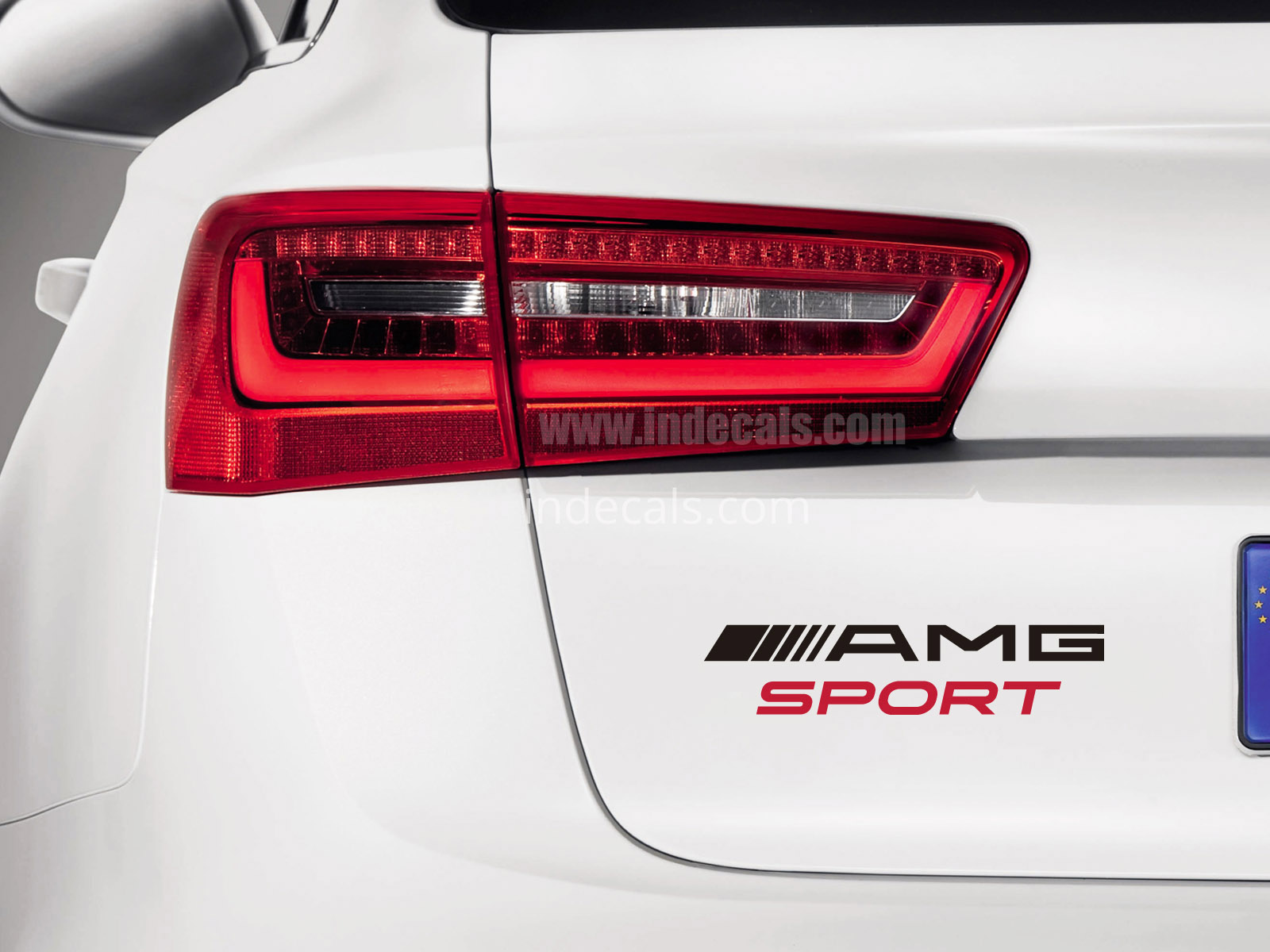 1 x AMG Sports Sticker for Trunk - Black & Red