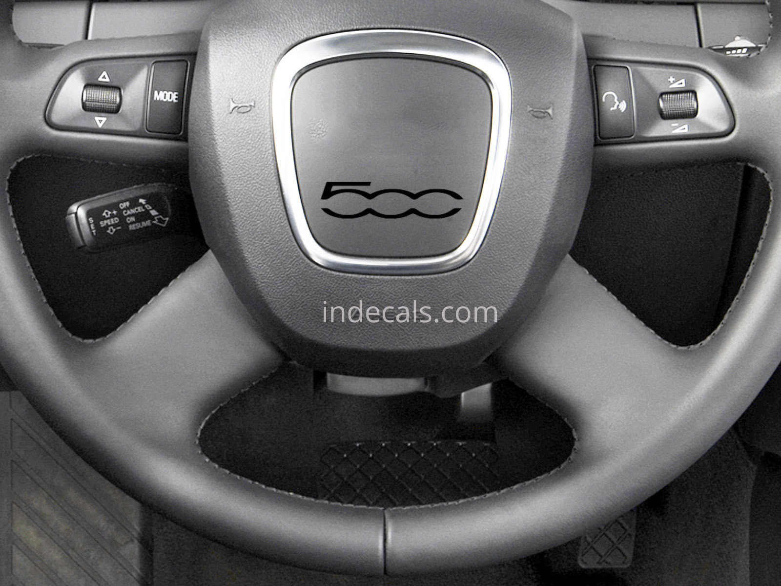 3 x Fiat 500 Stickers for Steering Wheel - Black