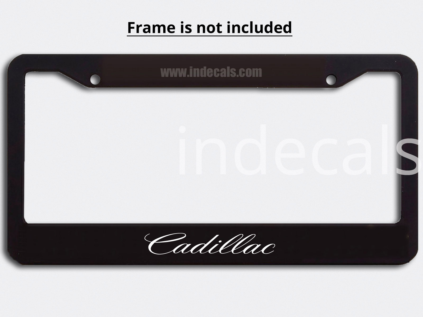 3 x Cadillac Stickers for Plate Frame - White