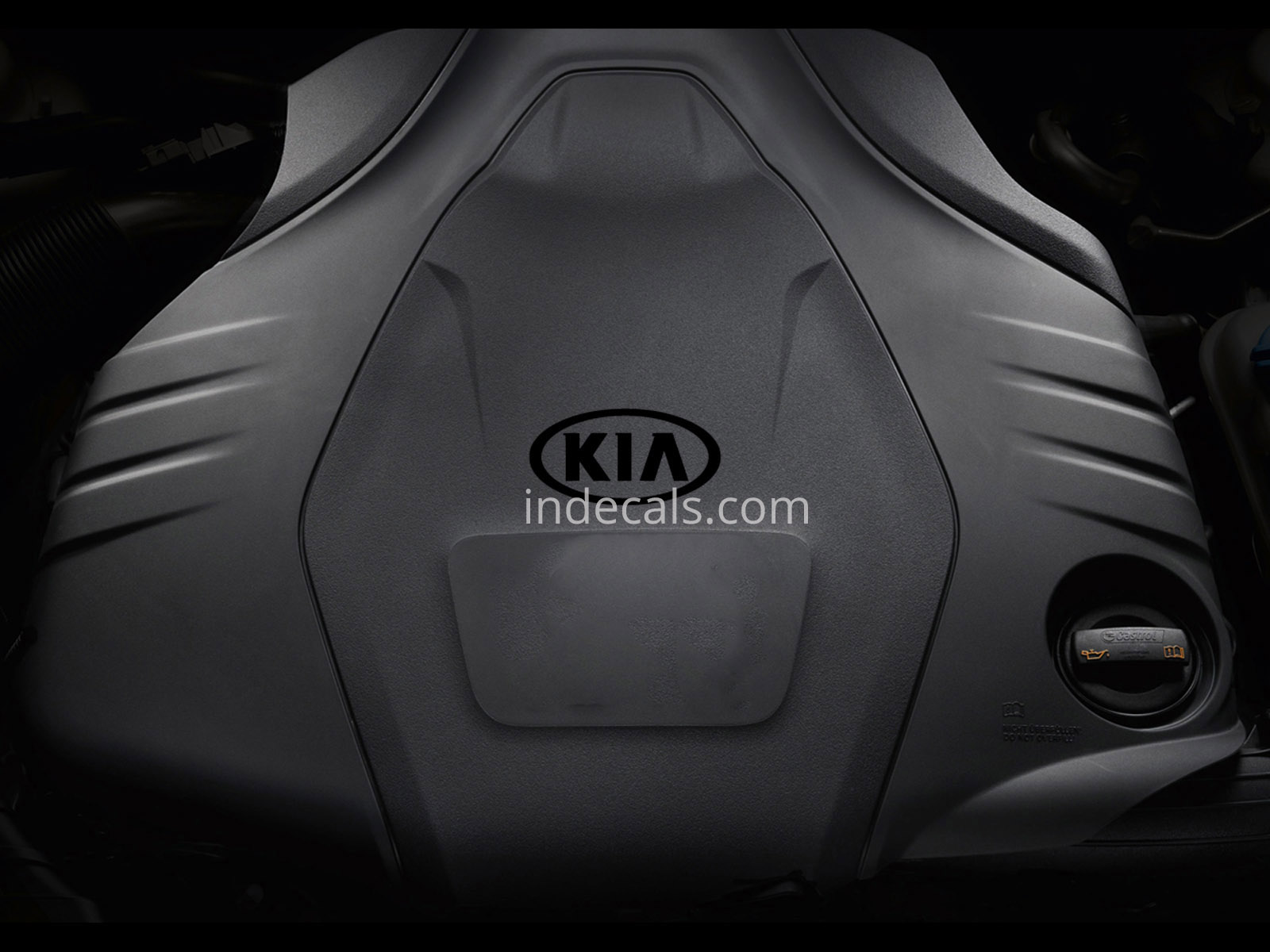 3 x KIA Stickers for Engine Cover - Black