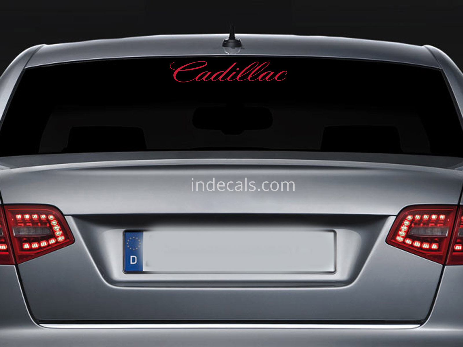 1 x Cadillac Sticker for Windshield or Back Window - Red