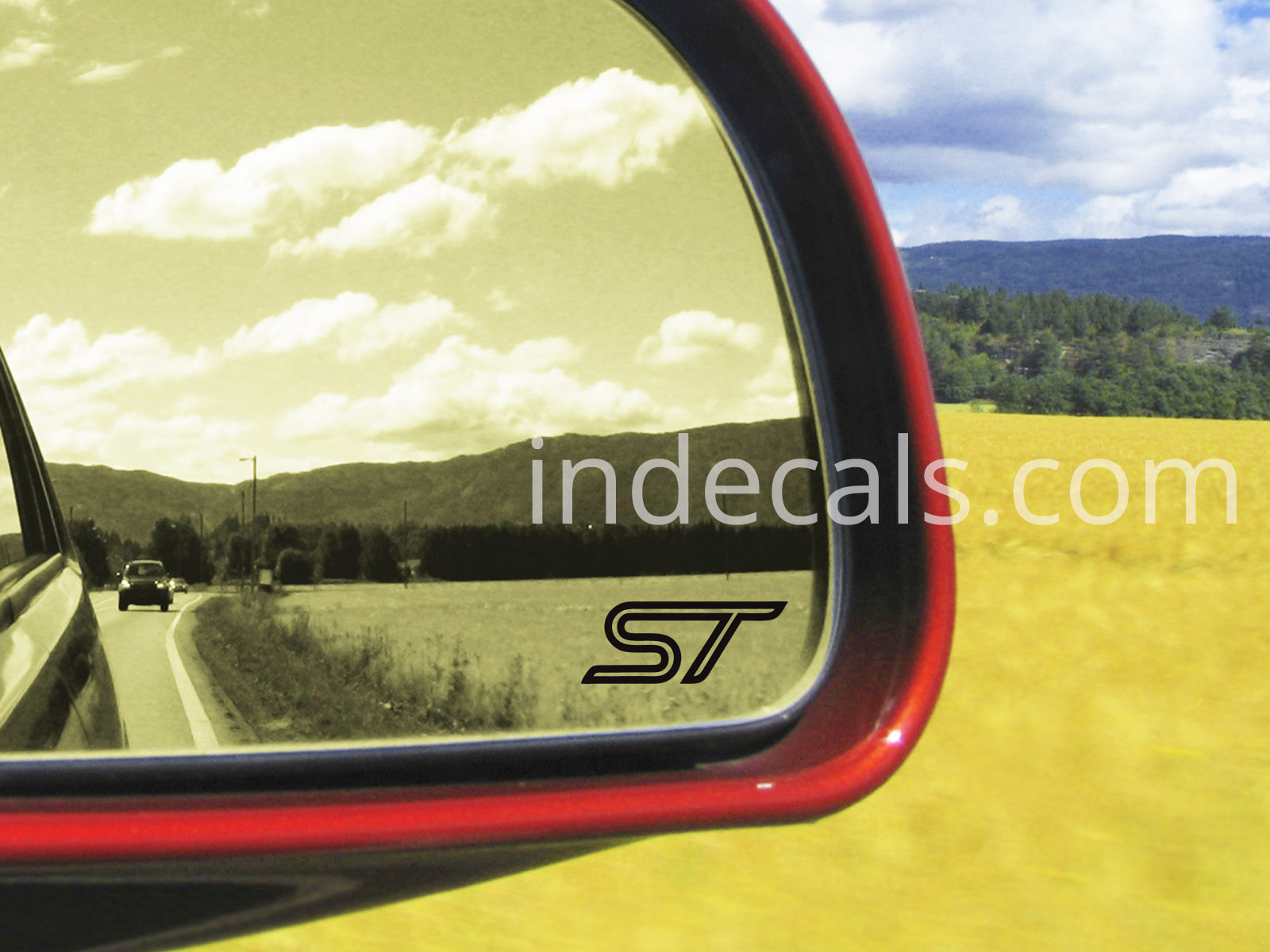 3 x Ford ST Stickers for Mirror Glass - Black