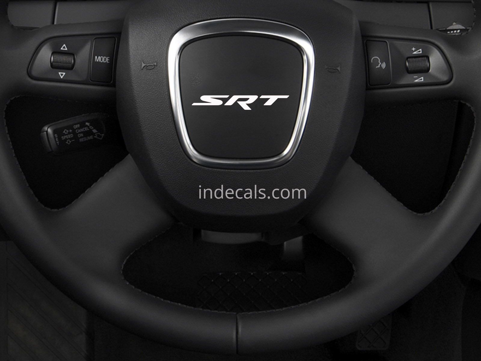 3 x Dodge SRT Stickers for Steering Wheel - White