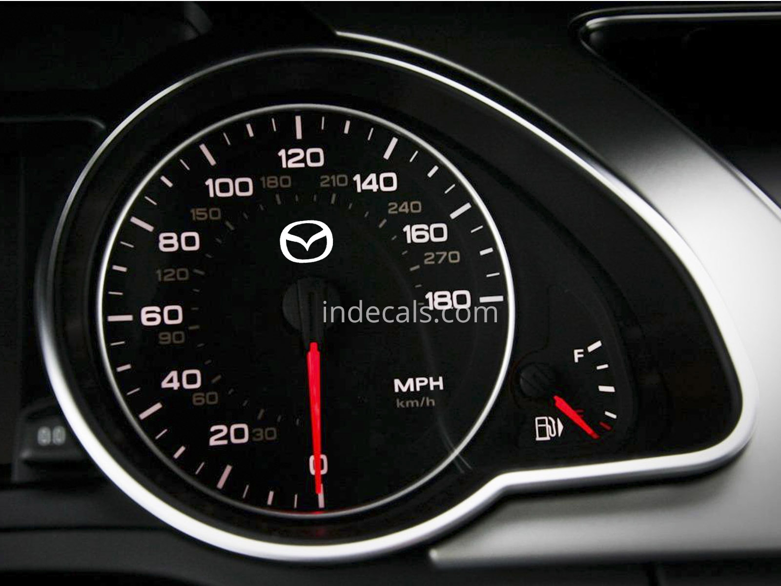 3 x Mazda Stickers for Speedometer - White